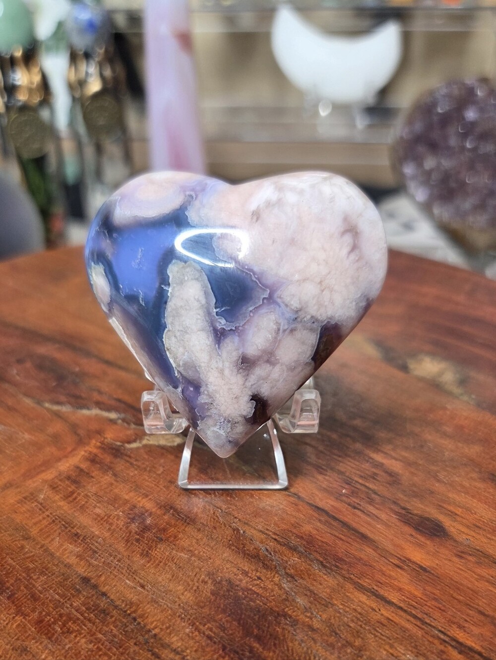 Blue Flower Agate Heart A ( Communication)